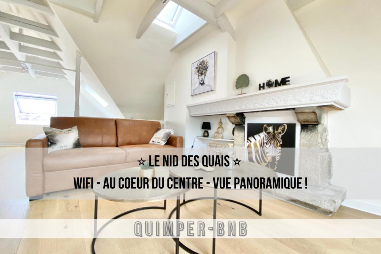 Le Nid Des Quais - Vue Panoramique Au Coeur De La Ville - Wifi - Entree Autonome 坎佩尔 外观 照片